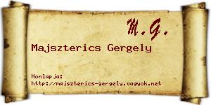 Majszterics Gergely névjegykártya